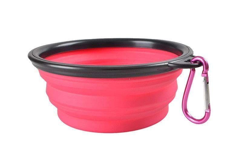 Tigela de Silicone Dobrável para Cachorro - Dog Bowl - Passeios, Viagens, Parques Tigela de Silicone - Pets 001 Falco Rosa 350ML 